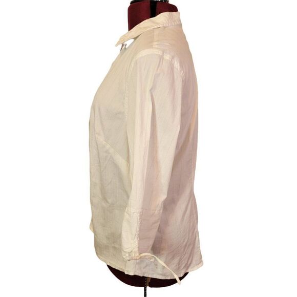 Andrew & Co Plus Stretch White Button Down Top (Size 2X) - Picture 3 of 6